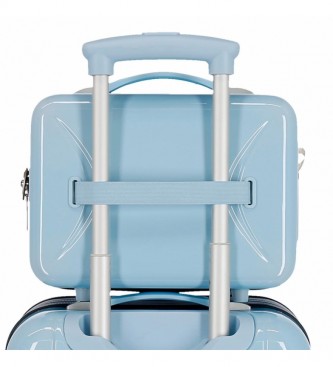 Joumma Bags ABS Bolsa Sanitria Let's Travel Mickey & Minnie Venice Adaptvel azul claro -29x21x15cm