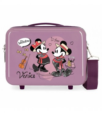Joumma Bags ABS Toilettas Let's Travel Mickey & Minnie Venice Aanpasbaar paars -29x21x15cm