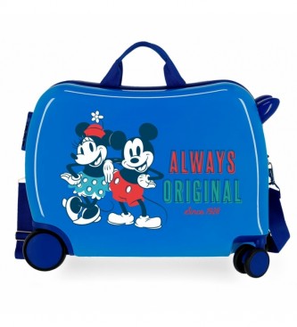 Joumma Bags Walizka dziecięca 2 kółka wielokierunkowa Mickey Always Original niebieska -38x50x20cm