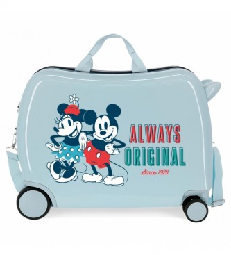 Joumma Bags Valise pour enfant 2 roues multidirectionnelles Mickey Always Original bleu clair -38x50x20cm