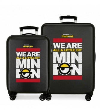 Joumma Bags Somos um conjunto de malas duras Minion preto -38x55x20cm e 48x68x26cm