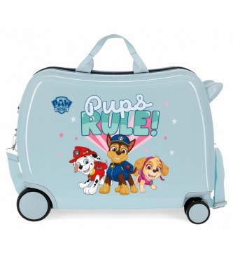 Joumma Bags Valigia per bambini 2 ruote multidirezionali Paw Patrol Pups Rule Azzurro -38x50x20cm-