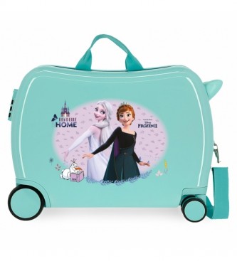 Joumma Bags Valigia per bambini Frozen Arandelle is Home con 2 ruote multidirezionali turchesi -38x50x20cm-