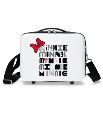 Joumma Bags Pretty Minnie fiocco rosso bianco trolley adattabile borsa da toilette -29x21x15cm-