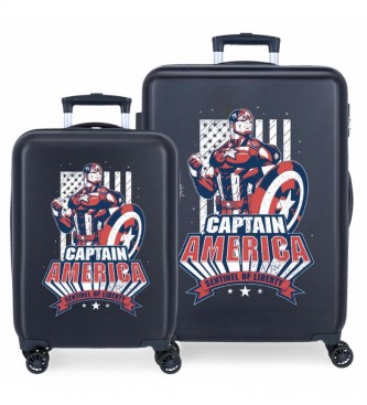 Joumma Bags Captain America Mightiest Heroes Rigid Bagageset 55-68cm Marine