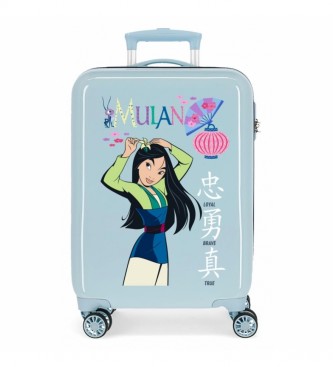 Joumma Bags Valise de cabine Mulan Princess Celebration bleu rigide -38x55x20cm
