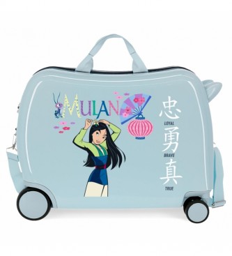 Joumma Bags Valise bleue pour enfants Mulan Princess Celebration 2 roues multidirectionnelles -38x50x20cm