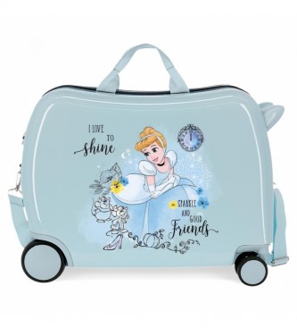 Joumma Bags Valigia per bambini 2 ruote multidirezionali Cinderella Princess Celebration blu -38x50x20cm-