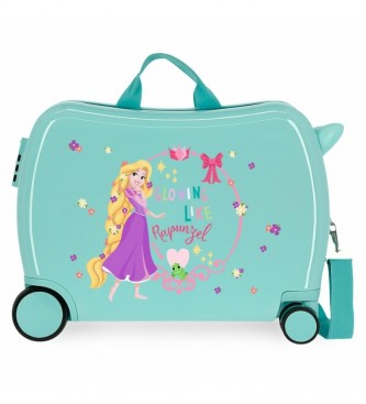 Joumma Bags Rapunzel Princess Celebration turkis 2 hjul multidirektionel kuffert til brn -38x50x20cm