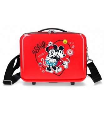 Joumma Bags ABS toaletna torba Mickey & Minnie Ship Always Be Kind Prilagodljiva rdeča -29x21x15cm