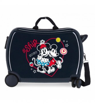 Joumma Bags Maleta infantil 2 ruedas multidireccionales Mickey & Minnie Ship Always Be Kind marino -38x50x20cm-