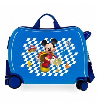 Disney Otroški kovček na 2 kolesih, večsmerni Mickey Good Mood modri
