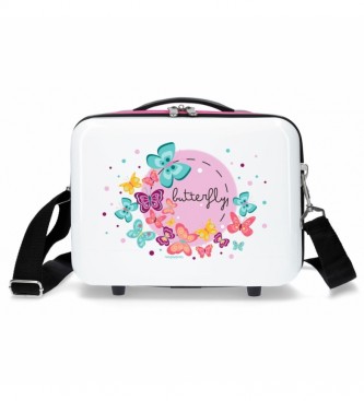 Movom Trousse de toilette ABS Movom Butterfly Happy Time Adaptable blanc, fuchsia -29x21x15cm-.