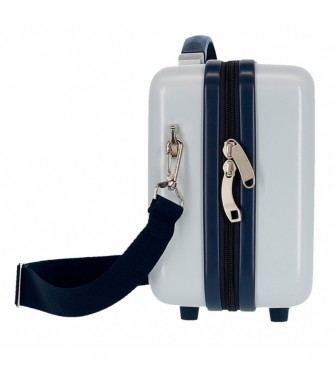 Joumma Bags Toilettas ABS Boog van Hello Kitty aanpasbaar aan trolley blauw -29x21x15cm