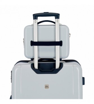 Joumma Bags Beauty case in ABS Fiocco di Hello Kitty adattabile al trolley blu -29x21x15cm-
