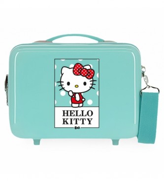 Joumma Bags Beauty case in ABS Bow of Hello Kitty adattabile al trolley turchese -29x21x15cm-
