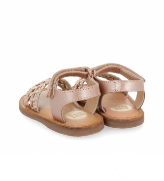 Gioseppo Varese leather sandals with nude braided details