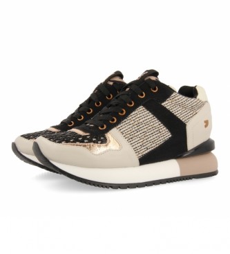 Gioseppo Lubbock Mix Leather Sneakers Bicolor Textures beige, nero