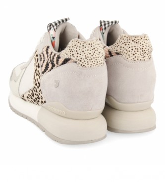Gioseppo Overland leather sneakers with Animal Print, Vichy and white Flowers
