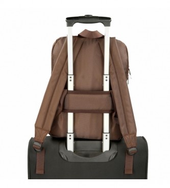 Pepe Jeans Brown Bomber Computer and Laptop Backpack -27x36x12cm