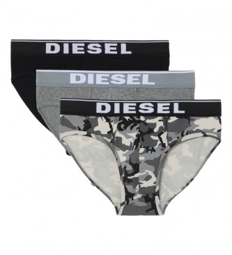 Diesel 3-pack de cuecas Umbr-Andre cinza, preto 