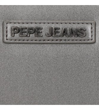 Pepe Jeans Carteira Cira -18x10x2cm- cinza metálico
