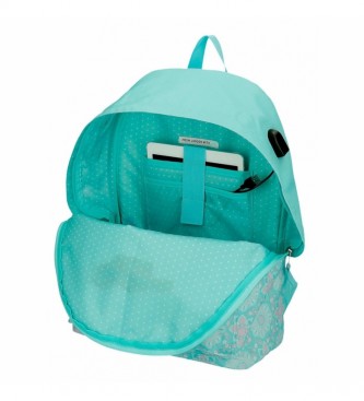 Pepe Jeans Tatiana backpack with trolley green -31x42x15cm