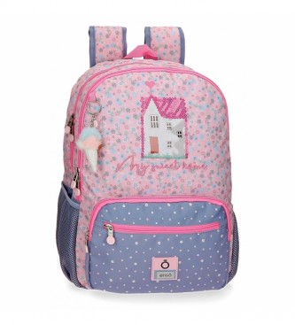 Enso My Sweet Home Backpack Double Compartment Adaptable -32x44x17cm- pink
