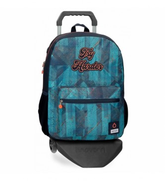 Enso Try Harder backpack with trolley blue