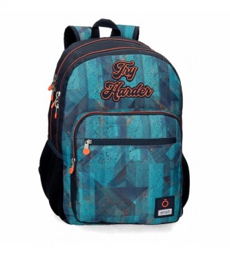 Enso Sac  dos Try Harder  double compartiment -32x46x17cm- bleu