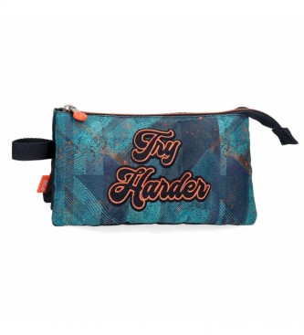 Enso Try Harder Drie Compartimenten Etui -22x12x5cm- marine