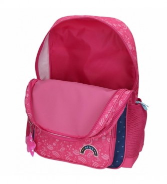 Movom Backpack Double Compartment Adaptable Backpack Glitter Rainbow pink, navy -32x45x17cm