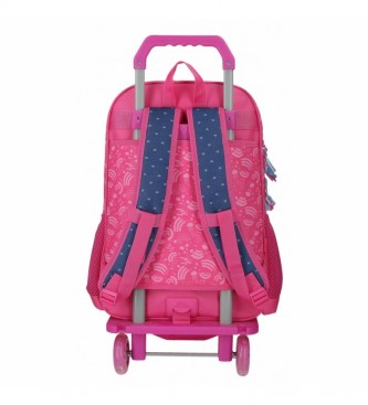 Movom Sac  dos double compartiment avec trolley Glitter Rainbow pink, navy -32x45x17cm