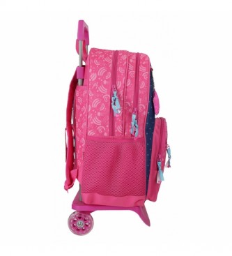 Movom Rucksack Double Compartment mit Trolley Glitter Rainbow pink, navy -32x45x17cm