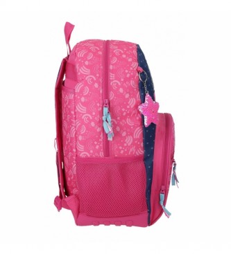Movom Glitter Regenboog Schoolrugzak roze, navy -33x45x17cm