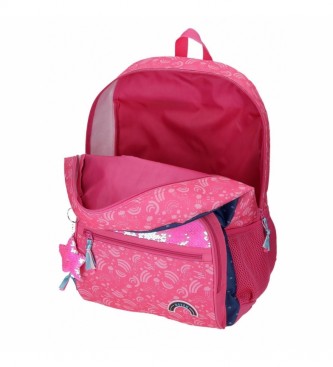 Movom Glitter Rainbow Adaptable School Backpack pink, navy -33x45x17cm