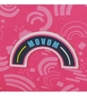 Movom Mochila Escolar Glitter Rainbow Dos Compartimentos rosa, marino -33x45x17cm-