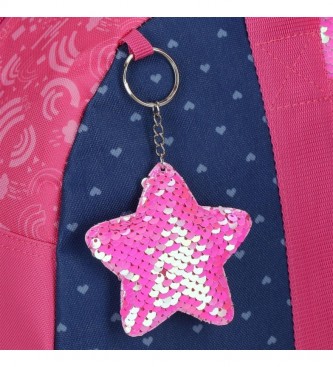 Movom Glitter Rainbow School Bag rosa, blu scuro -38x26x6cm-