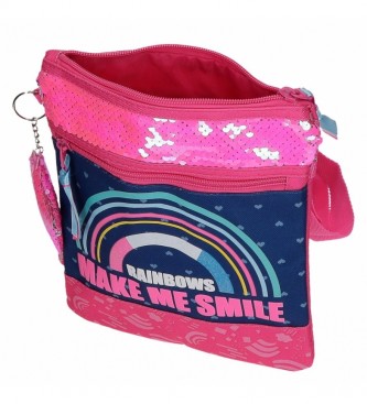 Movom Glitter Rainbow Flat Shoulder Bag pink, navy -20x24x0.5cm