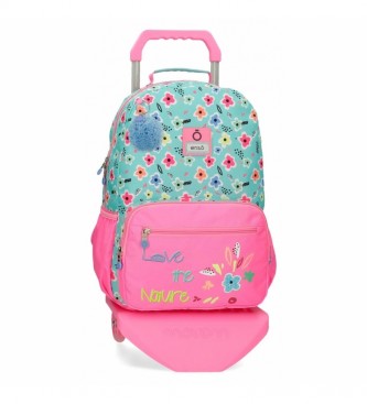 Enso Love the Nature Computer Backpack with Trolley -32x42x15cm- pink