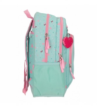 Movom Flower Pot Double Compartment Backpack turquoise -32x45x17cm