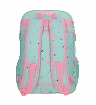Movom Flower Pot Turquoise Turquoise Double Compartment Backpack -32x45x17cm