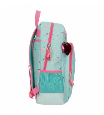 Movom Turquoise Flower Pot Adaptable School Backpack -33x44x13,5cm
