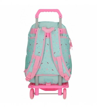 Movom Flower Pot school backpack with trolley turquoise -33x44x13,5cm