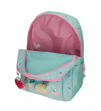 Movom Flower Pot School Backpack Two Compartments turquoise -33x45x17cm