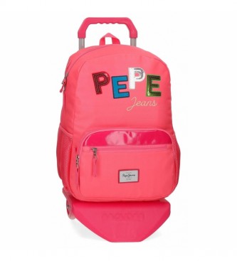 Pepe Jeans Kim backpack with trolley pink -32x43x15cm