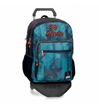 Enso Enso Try Harder Double Compartment Backpack with Trolley blue