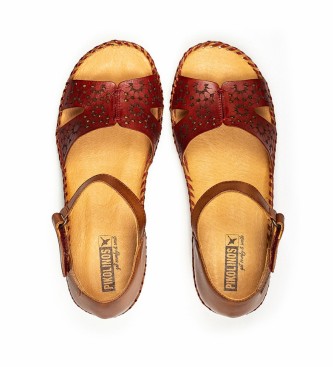 Pikolinos Margarita 943 sandálias de couro marrons, castanhas -Cunha de altura: 5 cm