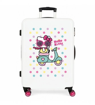 Joumma Bags Medium koffer meisjesbende stijf wit -44x68x26cm
