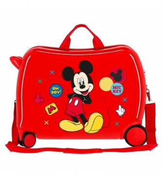 Joumma Bags Valise pour enfants 2 roues multidirectionnelles Enjoy the Day Oh Boy rouge -38x50x20cm